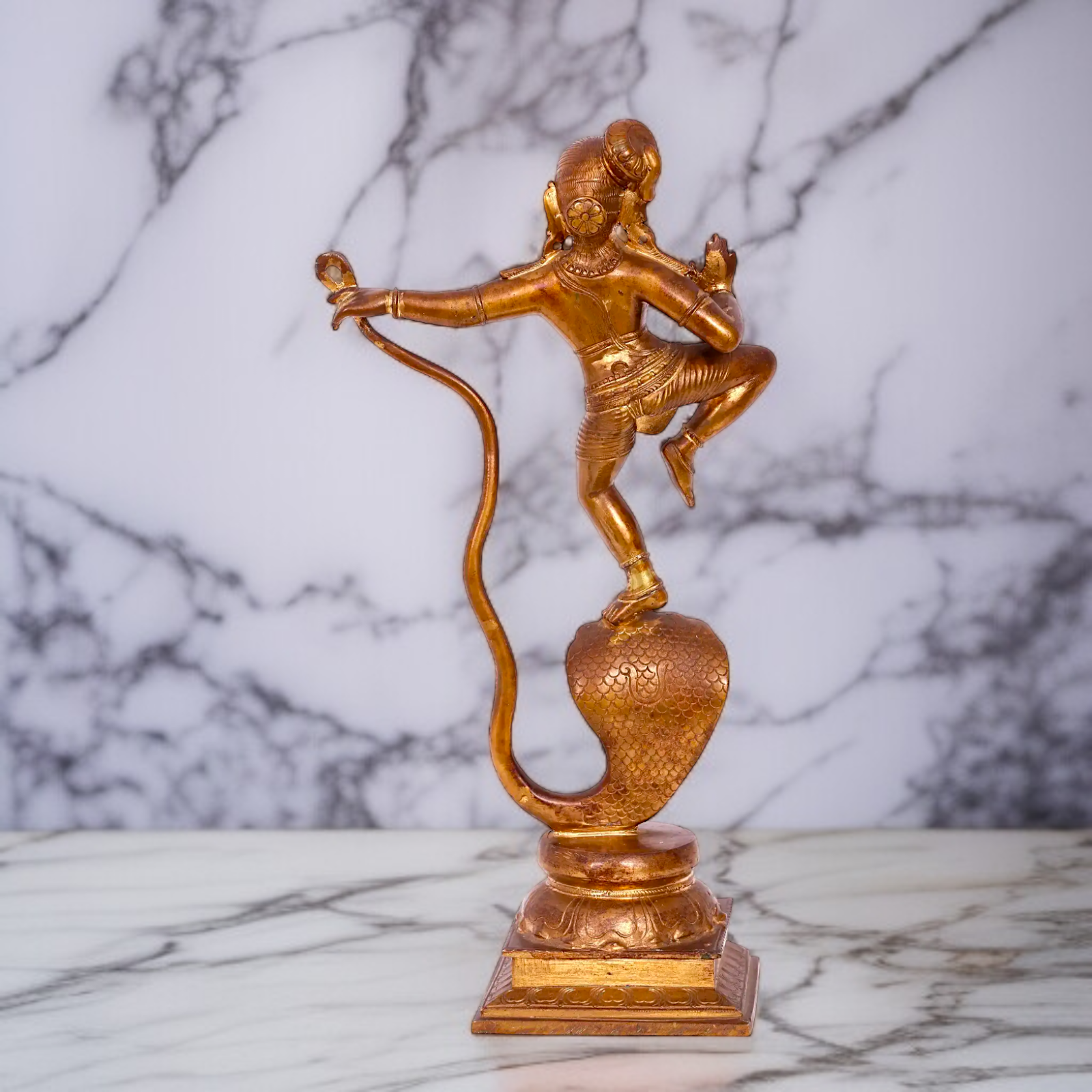 Panchaloha Kaliya Naag Krishna standing idol - 15 inches Nikuressence