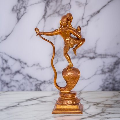 Panchaloha Kaliya Naag Krishna standing idol - 15 inches Nikuressence