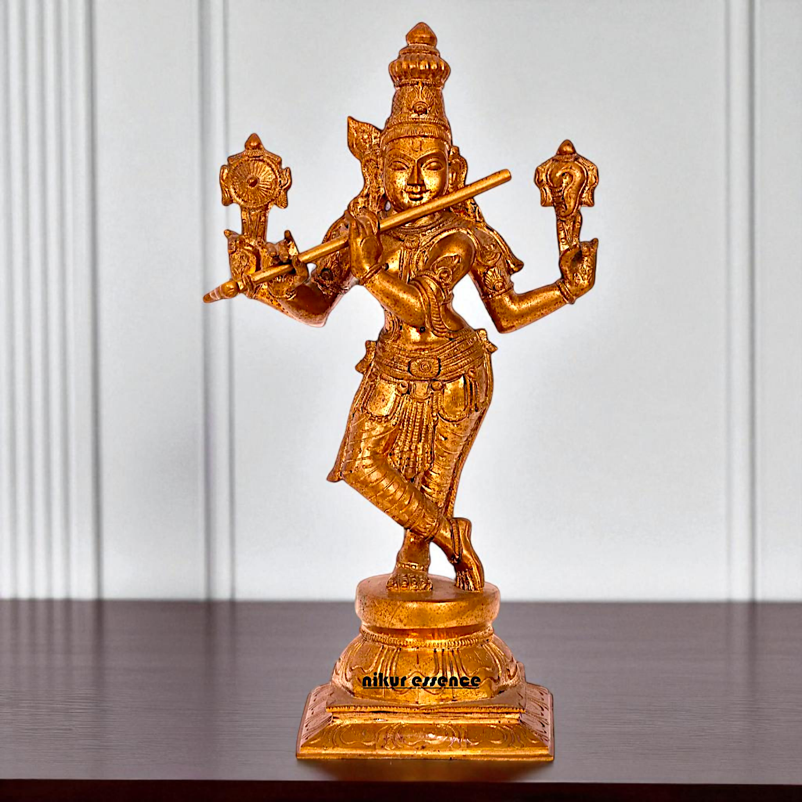 Venugopal Krishna Playing Flute Panchaloha idol - 16 inches Nikuressence