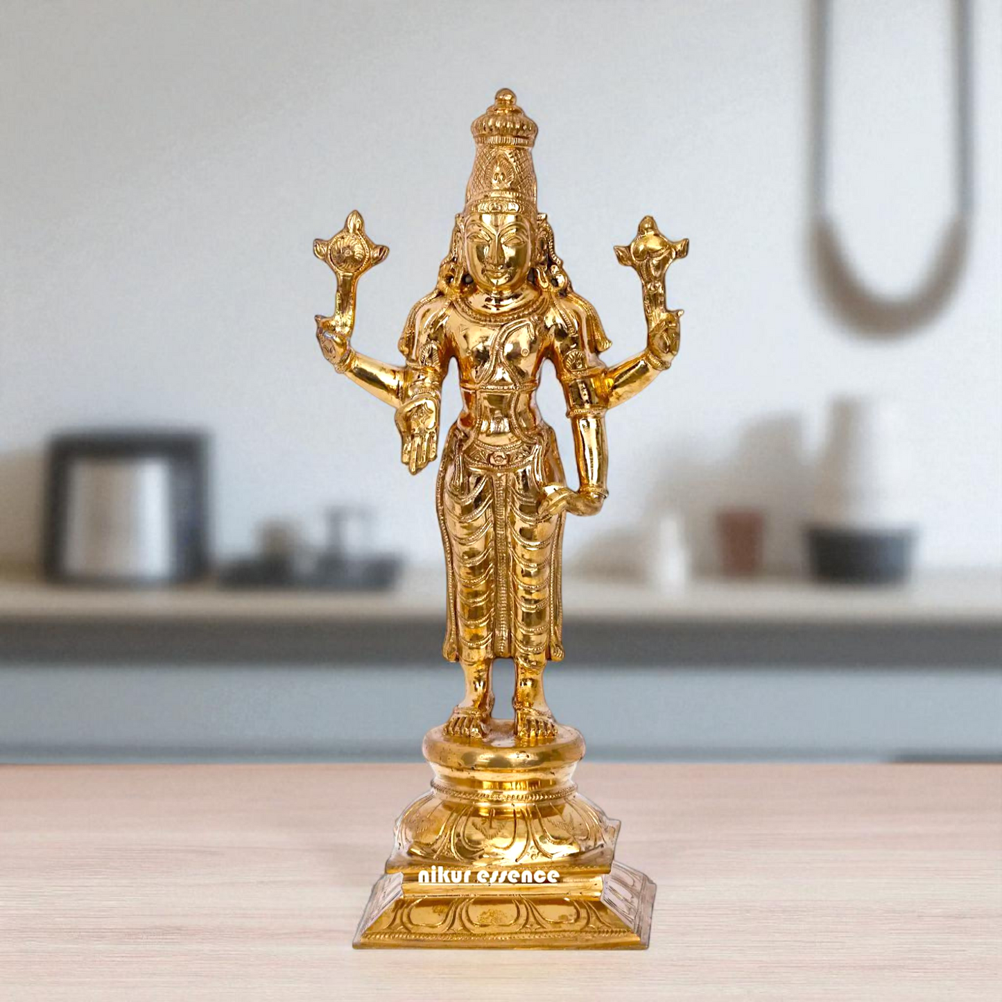 Vishnu Blessing Panchaloha idol - 12 inches Nikuressence