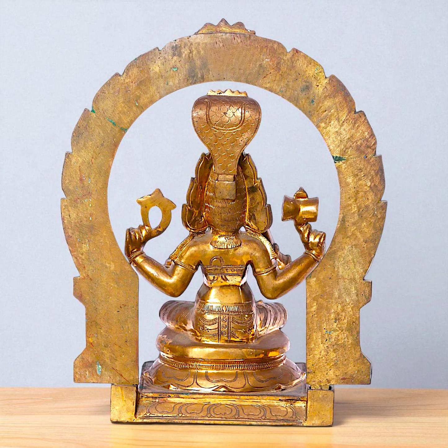 Mariamman Devi Blessing seated Panchaloha idol - 20 inches Nikuressence