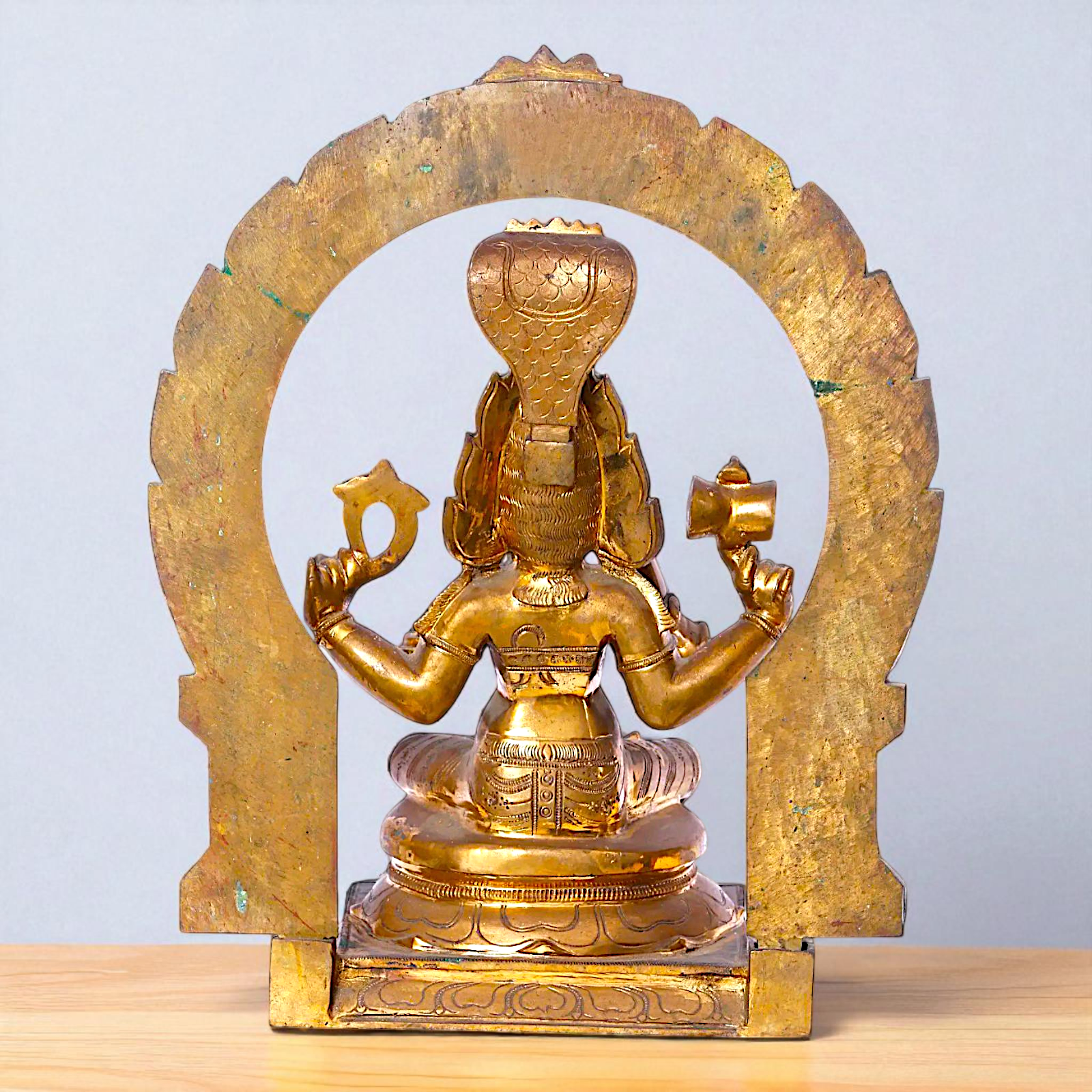 Mariamman Devi Blessing seated Panchaloha idol - 20 inches Nikuressence