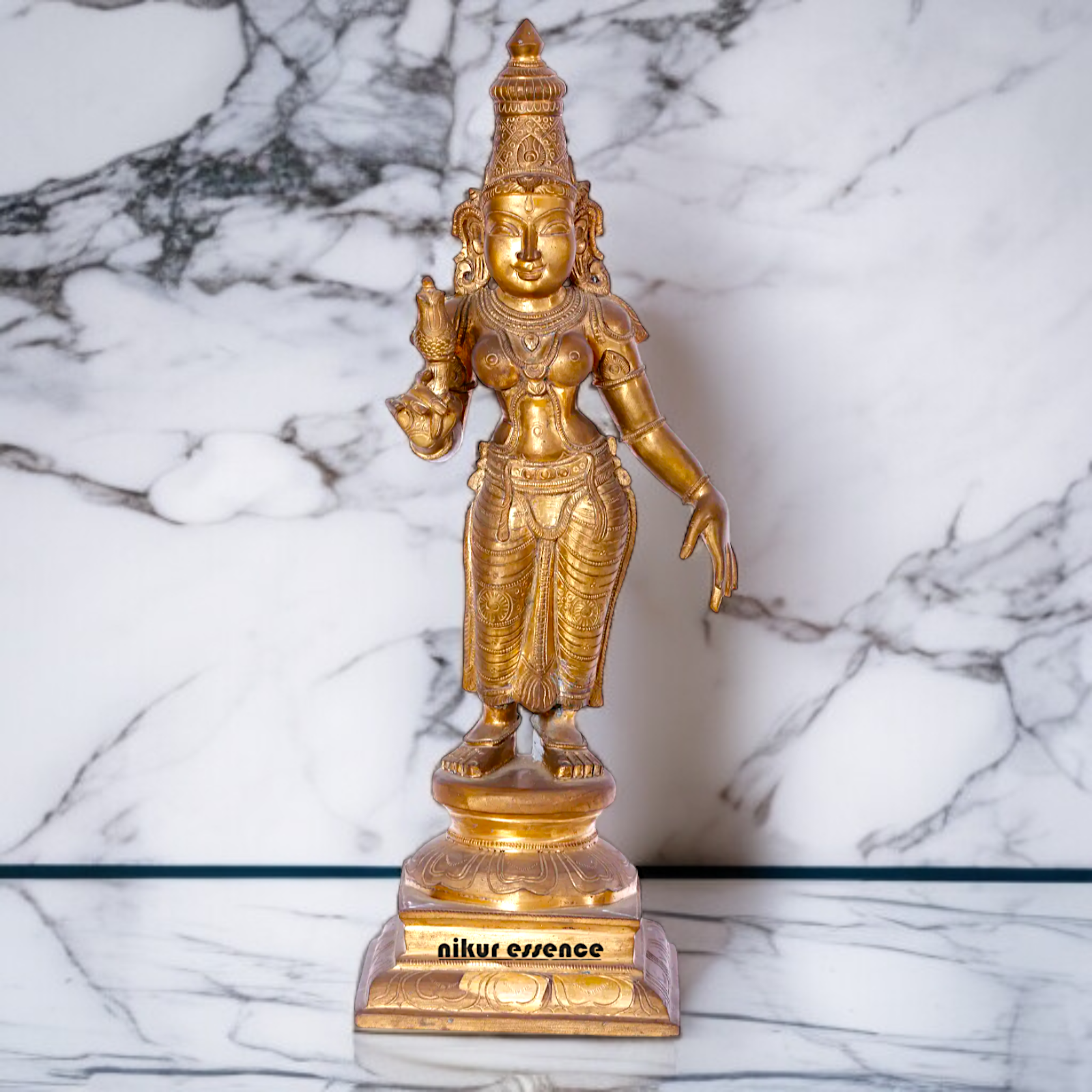 Goddess Parvati Devi standing Panchaloha statue - 24 Inches Nikuressence