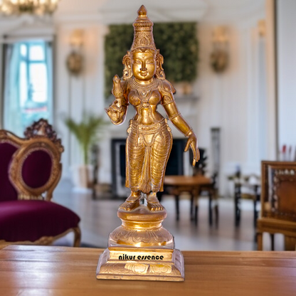 Goddess Parvati Devi standing Panchaloha statue - 24 Inches Nikuressence