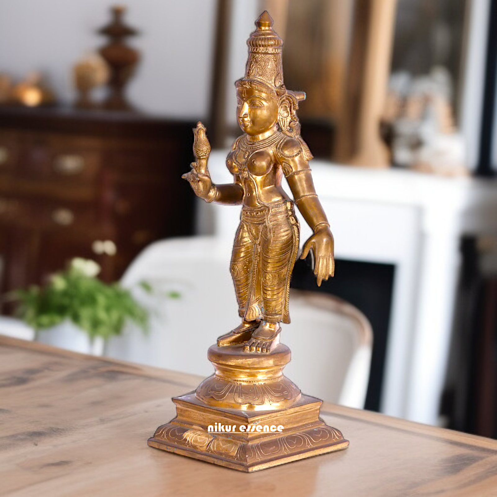 Goddess Parvati Devi standing Panchaloha statue - 24 Inches Nikuressence