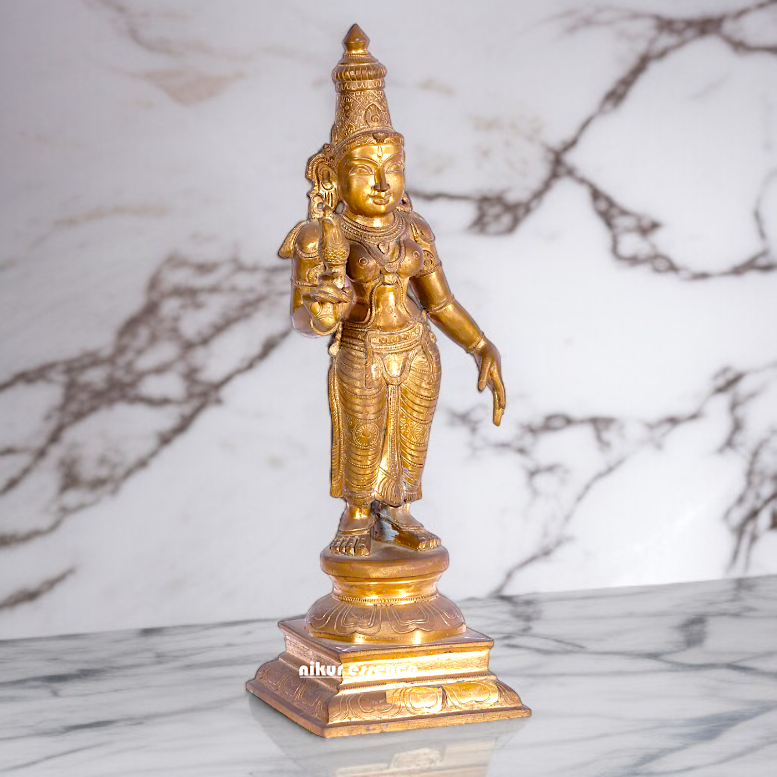 Goddess Parvati Devi standing Panchaloha statue - 24 Inches Nikuressence