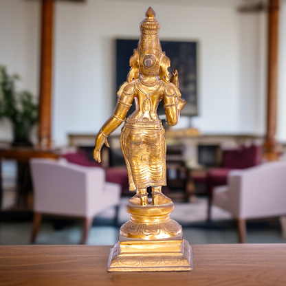 Goddess Parvati Devi standing Panchaloha statue - 24 Inches Nikuressence