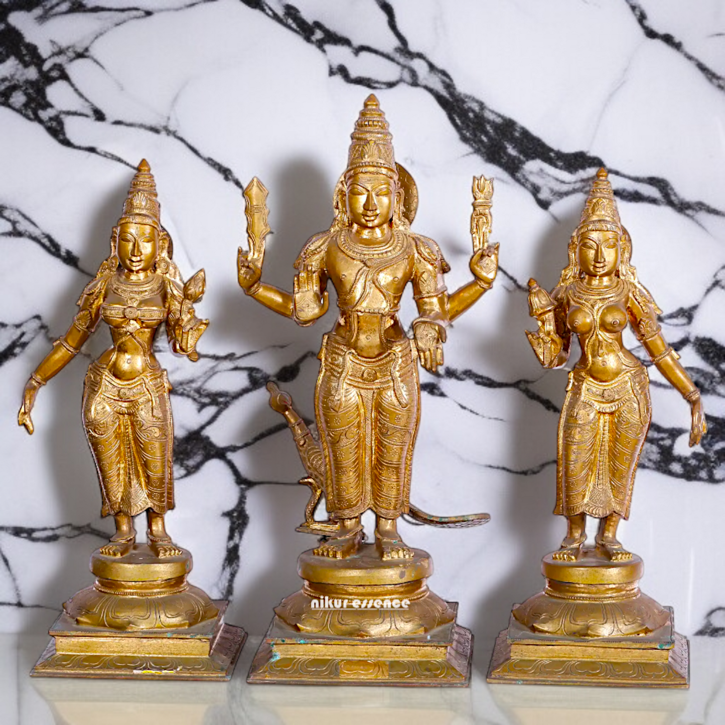 Subramanya Murugan swamy Devasena and Valli Panchaloha statue - 28 Inches Nikuressence