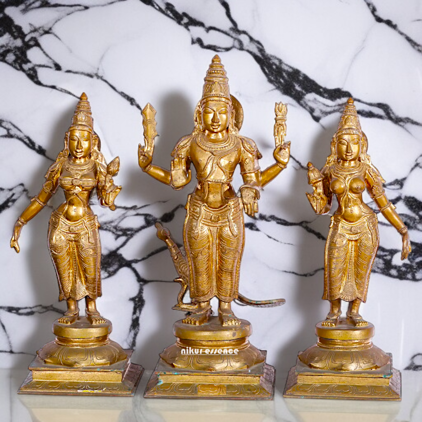 Subramanya Murugan swamy Devasena and Valli Panchaloha statue - 28 Inches Nikuressence