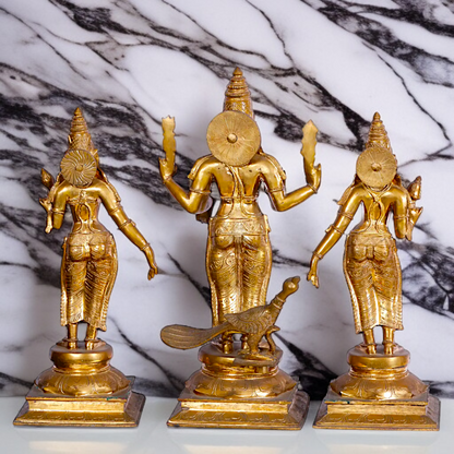 Subramanya Murugan swamy Devasena and Valli Panchaloha statue - 28 Inches Nikuressence