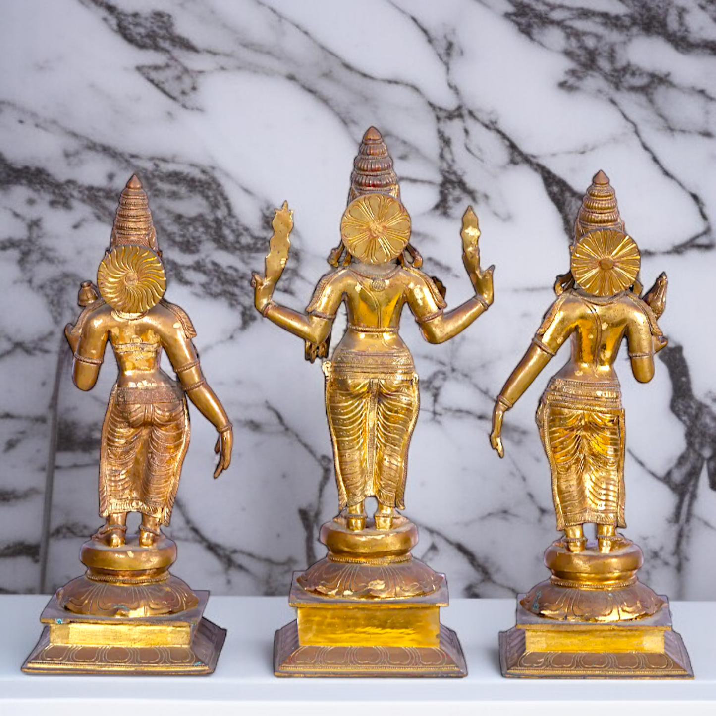 Large Murugan swamy Devasena and Valli Panchaloha statue - 22 Inches Nikuressence