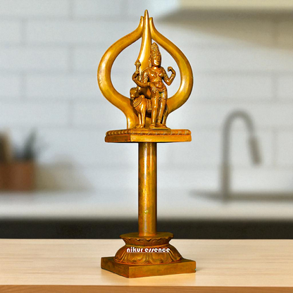 Panchaloha Trishul with Ardhanarishvara with Nandi statue - 24 Inches Nikuressence