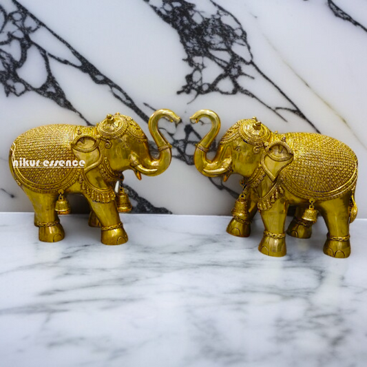 Big Elephant pair pure Brass idol - 24 Inches Nikuressence