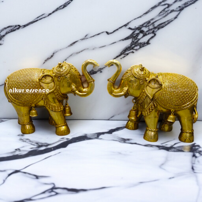 Big Elephant pair pure Brass idol - 24 Inches Nikuressence
