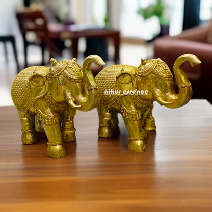 Big Elephant pair pure Brass idol - 24 Inches Nikuressence