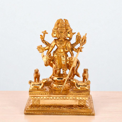 Dattatreya with Cow Panchaloha idol - 8 Inches Nikuressence