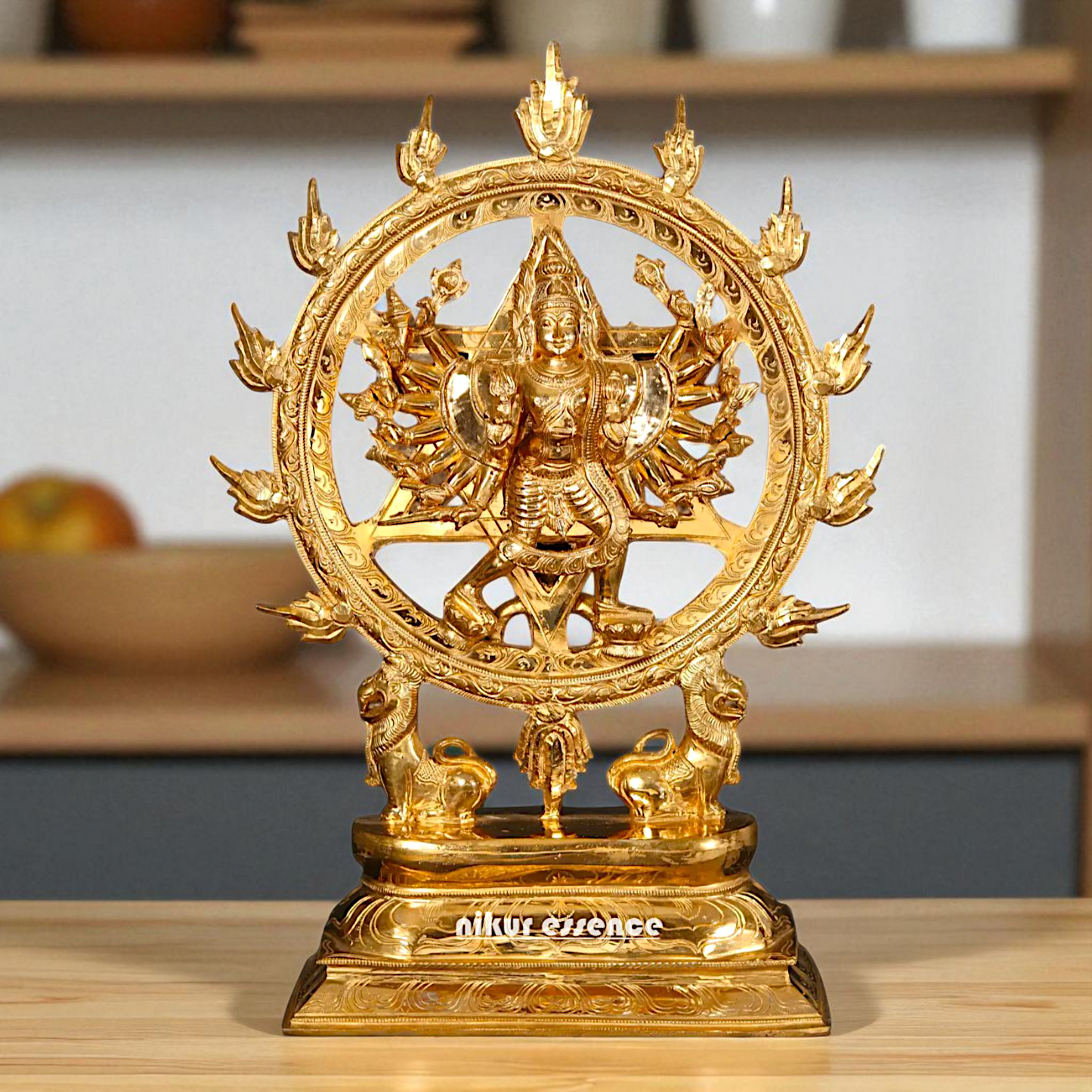 Chakrathalwar Vishnu Panchaloha idol - 21 Inches Nikuressence