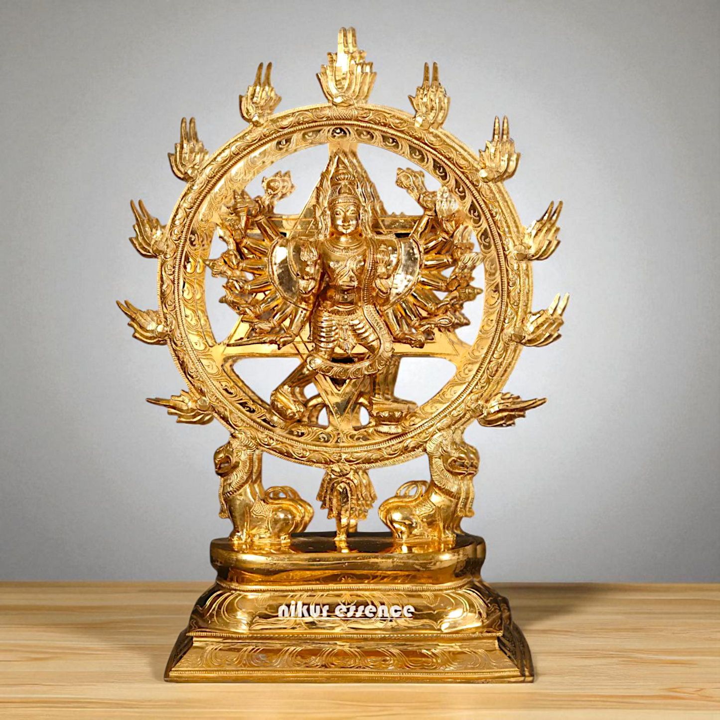 Chakrathalwar Vishnu Panchaloha idol - 21 Inches Nikuressence