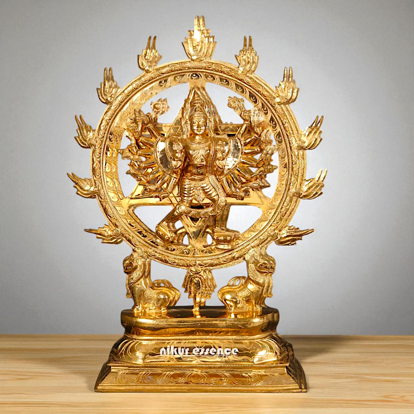 Chakrathalwar Vishnu Panchaloha idol - 21 Inches Nikuressence