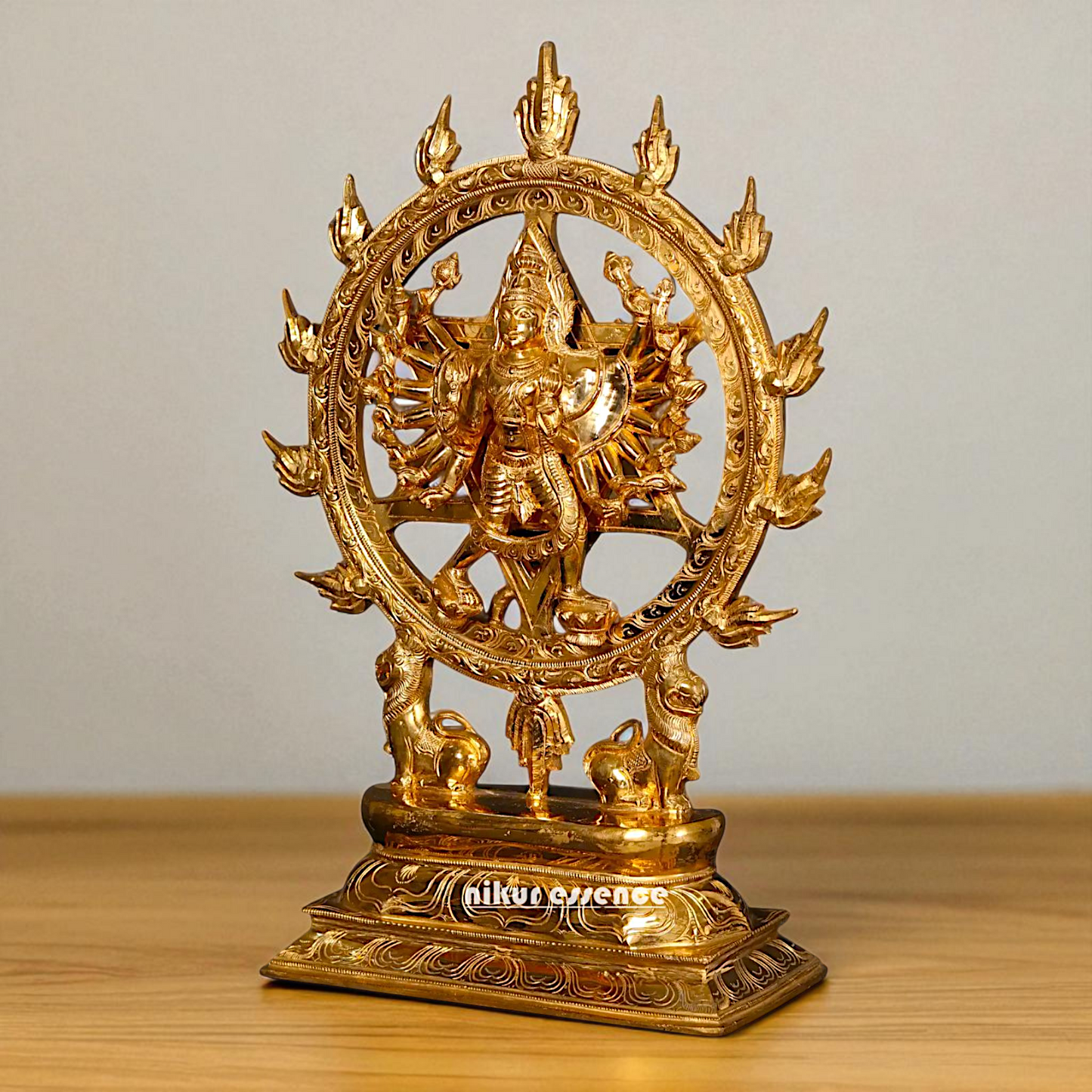 Chakrathalwar Vishnu Panchaloha idol - 21 Inches Nikuressence