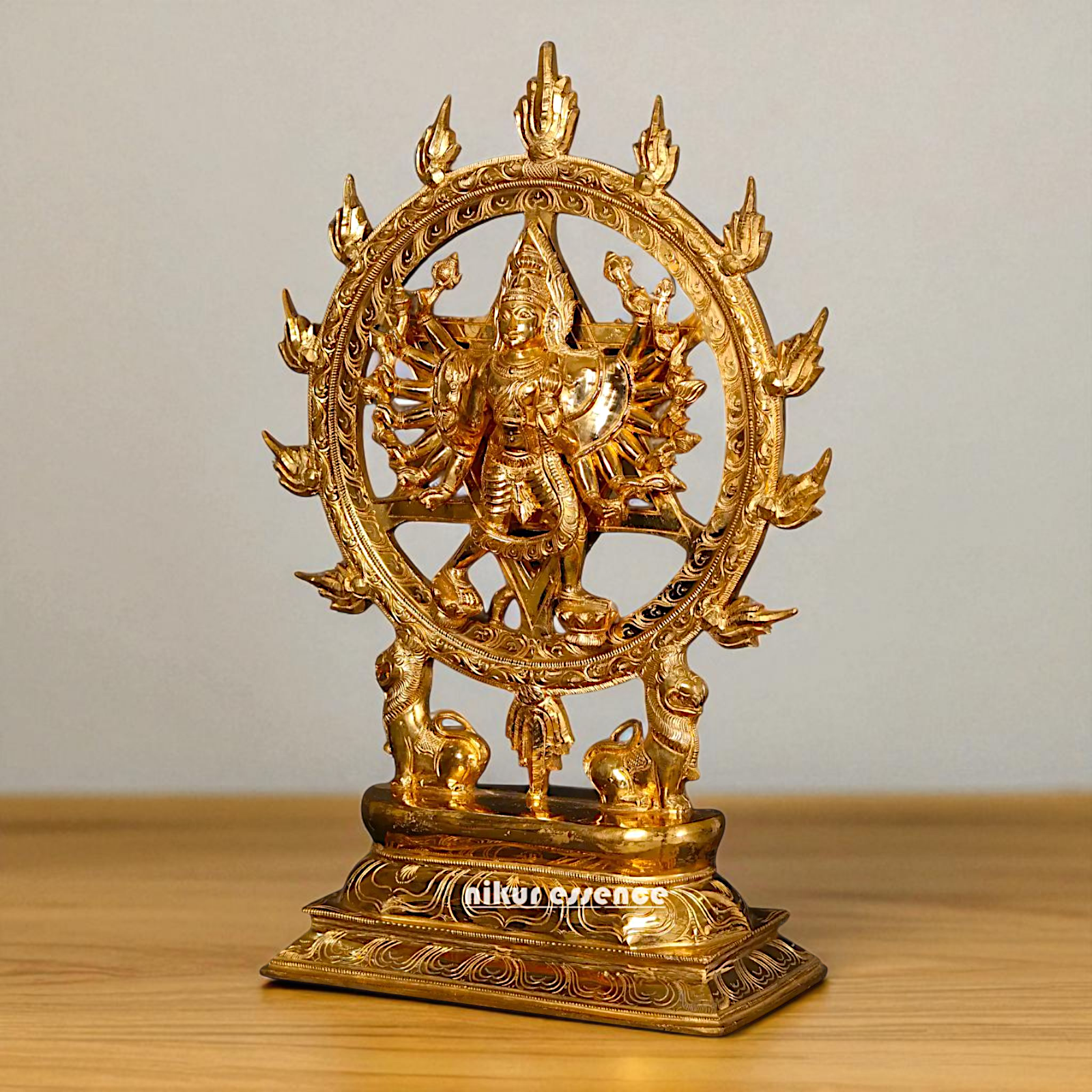 Chakrathalwar Vishnu Panchaloha idol - 21 Inches Nikuressence