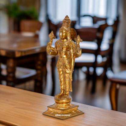Vishnu God standing Blessing Panchaloha idol - 15 Inches Nikuressence