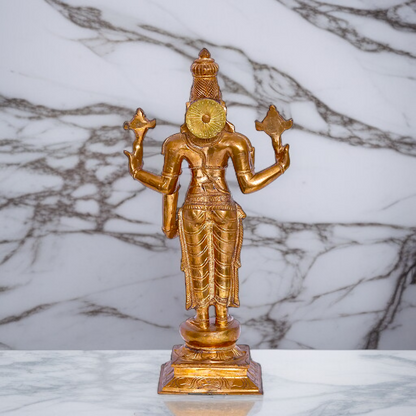 Vishnu God standing Blessing Panchaloha idol - 15 Inches Nikuressence