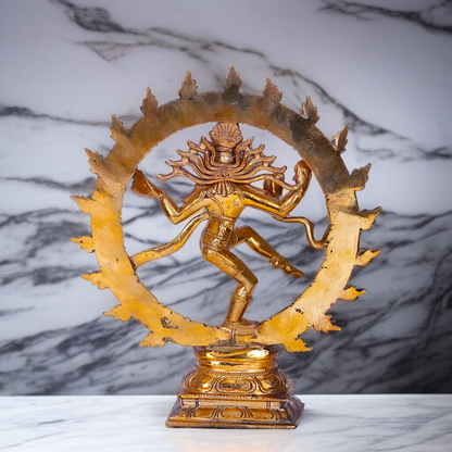 Nataraja Shiva God dancing Panchaloha idol - 9.5 Inches Nikuressence