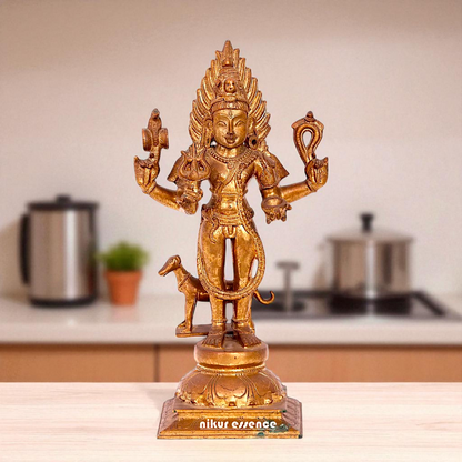 Kaal Bhairav with dog Panchaloha statue - 16 inches Nikuressence