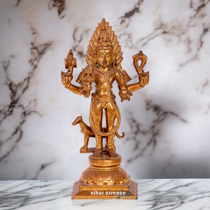 Kaal Bhairav with dog Panchaloha statue - 16 inches Nikuressence