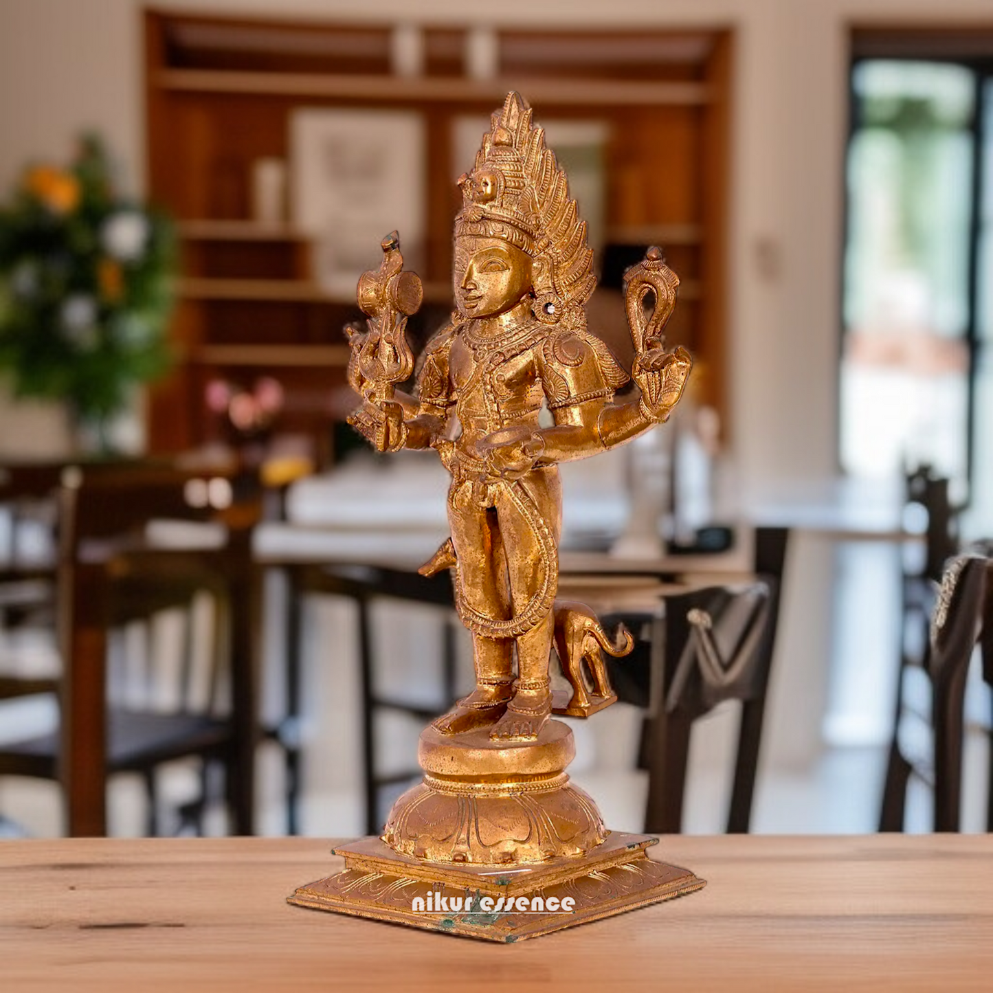 Kaal Bhairav with dog Panchaloha statue - 16 inches Nikuressence