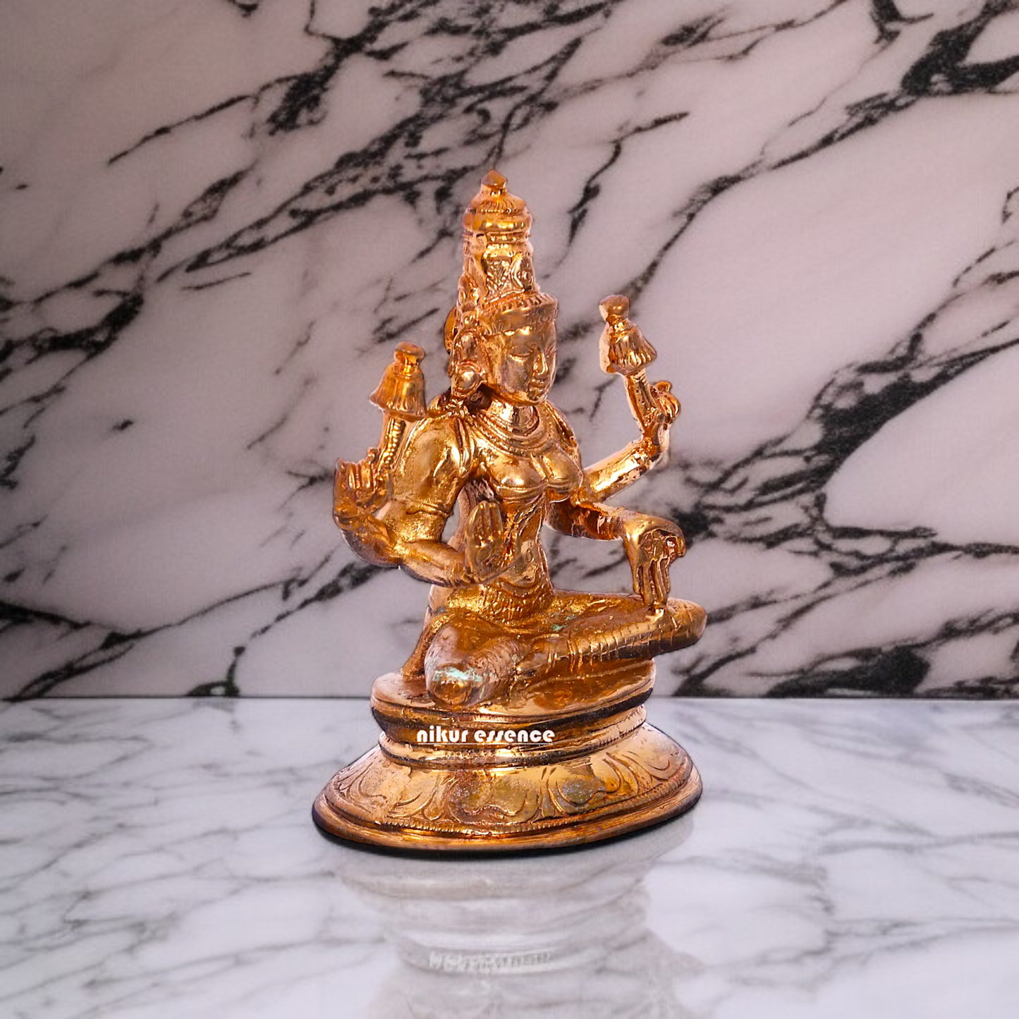 Panchaloha Maha Lakshmi Blessing with Four Armed statue - 3.5 inches Nikuressence