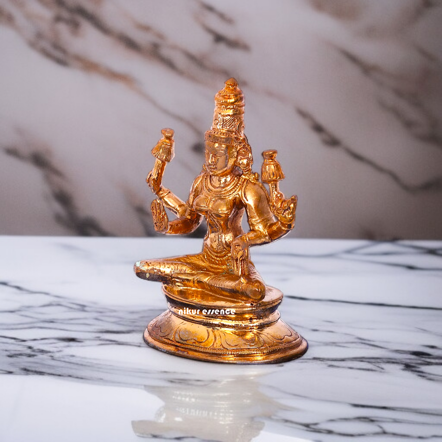 Panchaloha Maha Lakshmi Blessing with Four Armed statue - 3.5 inches Nikuressence