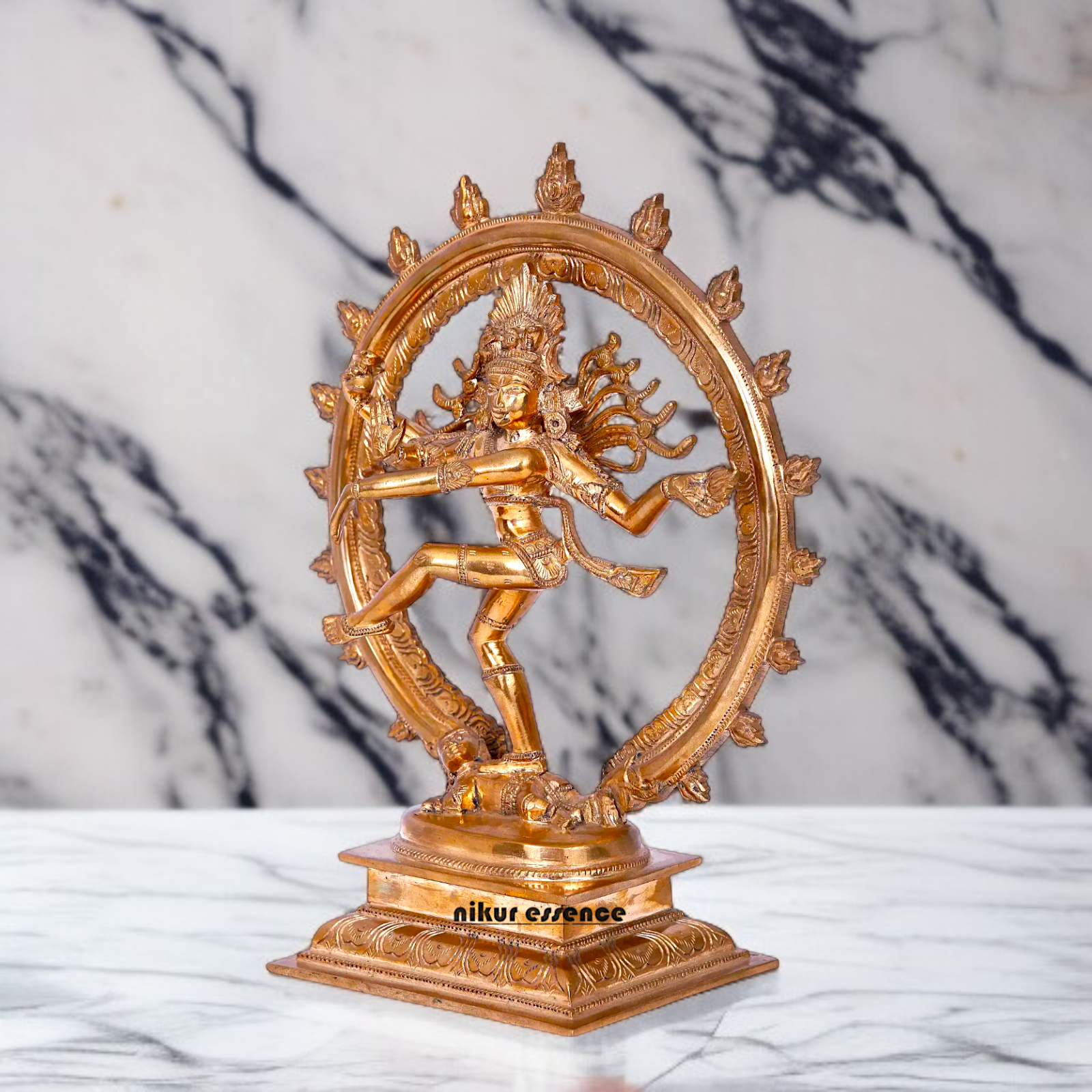Shiva Nataraja with Four Armed Panchaloha statue - 11 inches Nikuressence