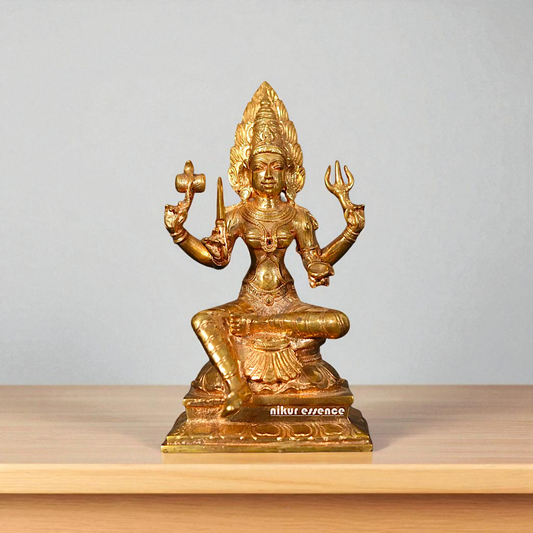 Mariamman Mata seated on throne Panchaloha Idol - 6 inches Nikuressence