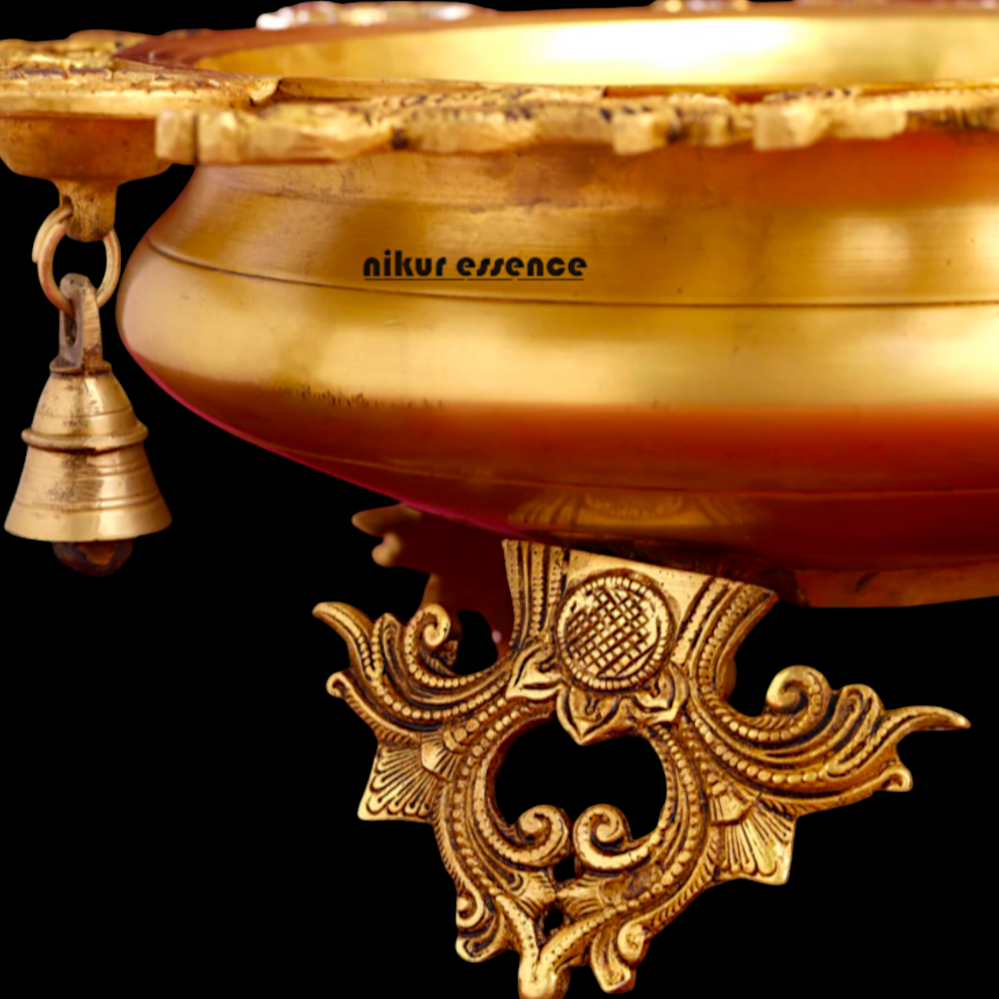 Brass Peacock Urli with 4 diya Nikuressence