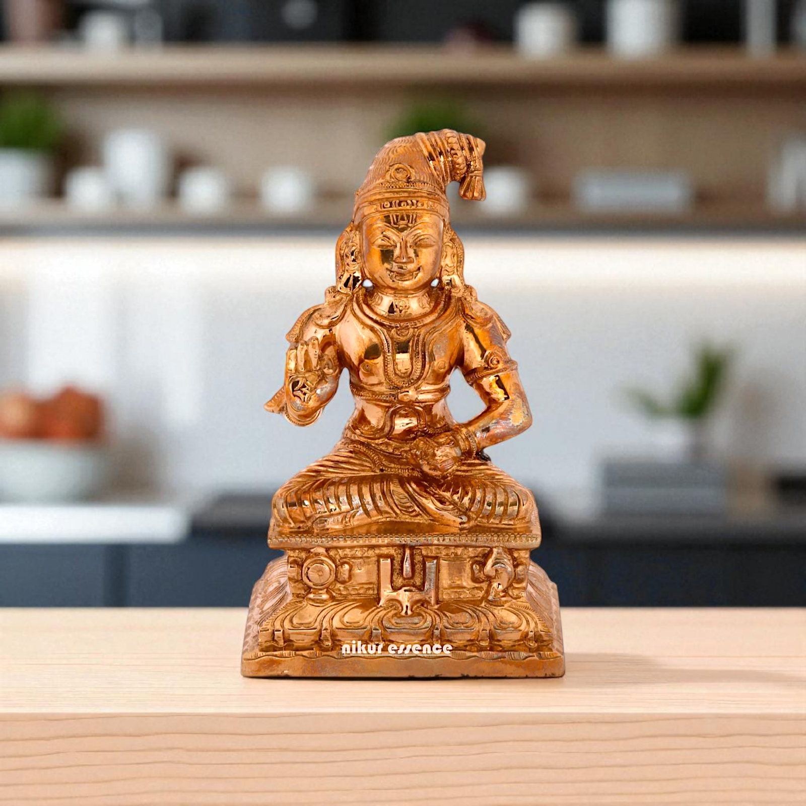 Panchaloha Saint Nammalvar Blessing seated idol - 4 Inches Nikuressence