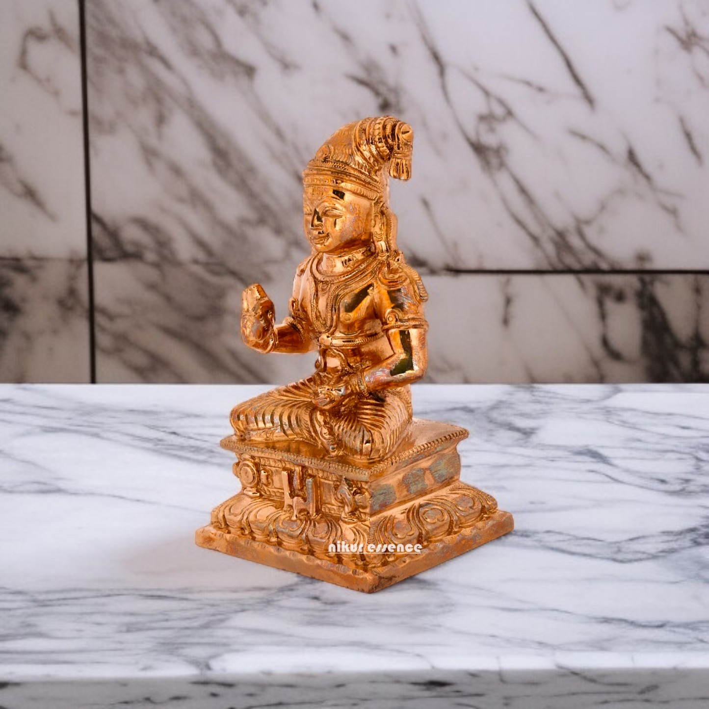 Panchaloha Saint Nammalvar Blessing seated idol - 4 Inches Nikuressence