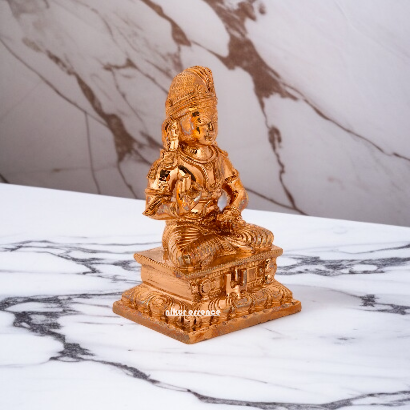 Panchaloha Saint Nammalvar Blessing seated idol - 4 Inches Nikuressence