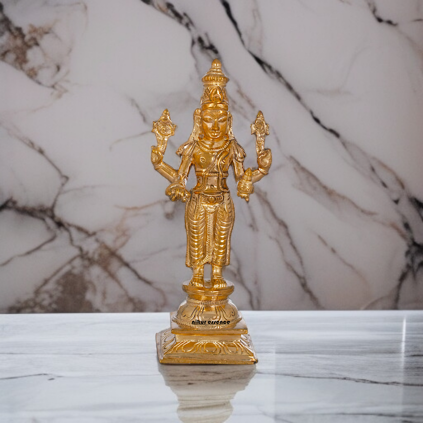 Dhanvantari Vishnu standing Panchaloha idol - 6 Inches Nikuressence