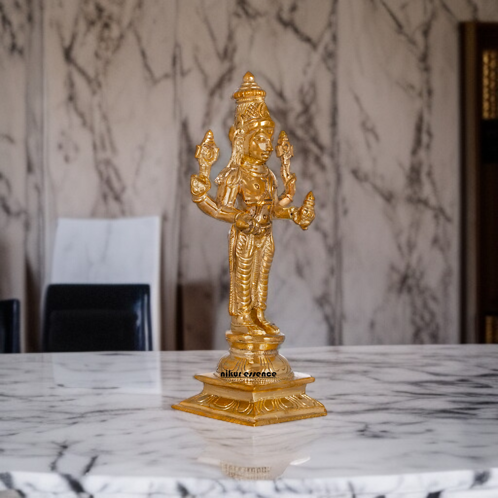 Dhanvantari Vishnu standing Panchaloha idol - 6 Inches Nikuressence