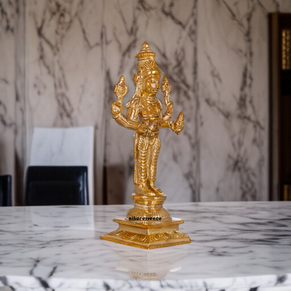 Dhanvantari Vishnu standing Panchaloha idol - 6 Inches Nikuressence