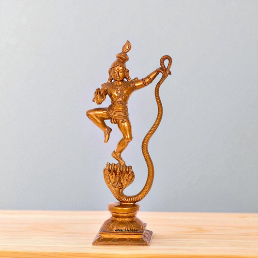 Kaliya naag Krishna Blessing standing Panchaloha idol - 14 Inches Nikuressence