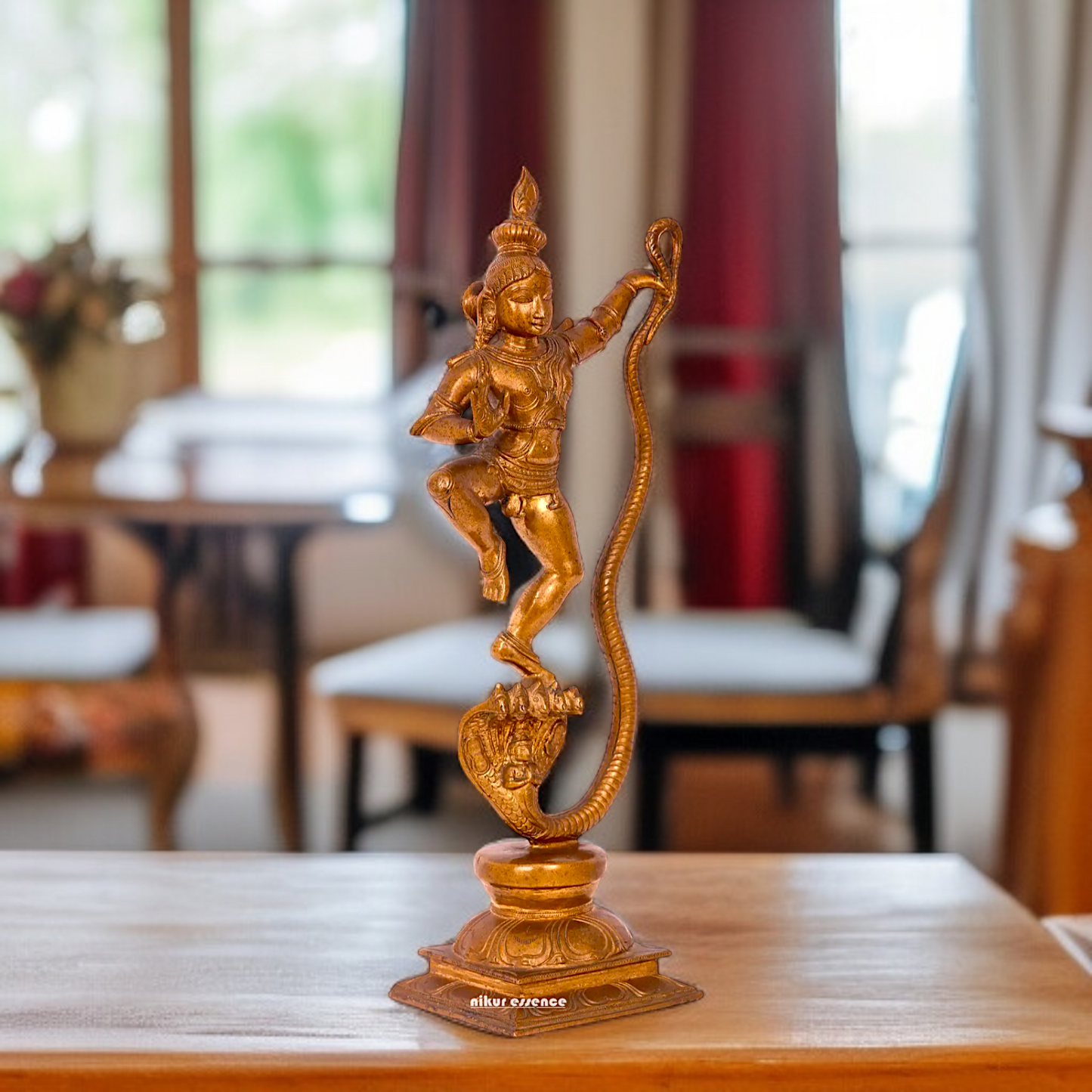 Kaliya naag Krishna Blessing standing Panchaloha idol - 14 Inches Nikuressence