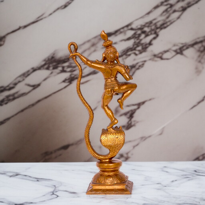 Kaliya naag Krishna Blessing standing Panchaloha idol - 14 Inches Nikuressence