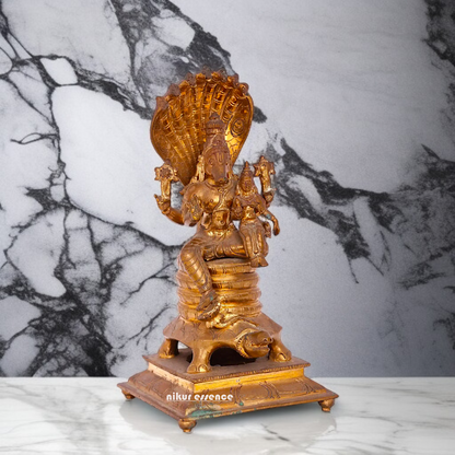 Varaha seated with Lakshmi Panchaloha idol - 12 Inches Nikuressence