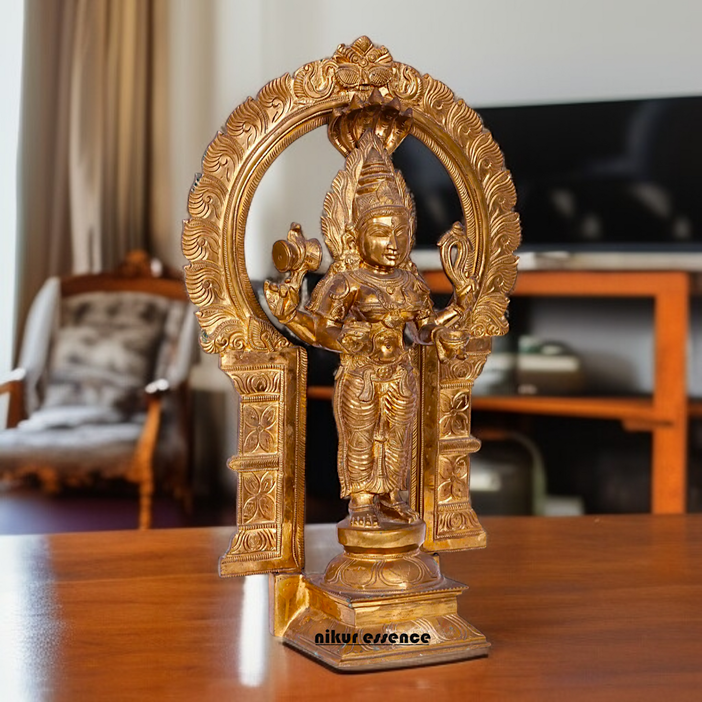 Goddess Mariamman Devi Blessing with Four Armed Panchaloha statue - 22 Inches Nikuressence