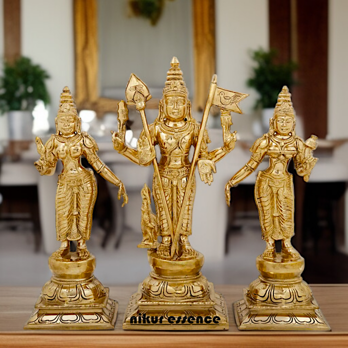 Panchaloha Muruga with Devasena and Valli Idol- 15 Inches Nikuressence