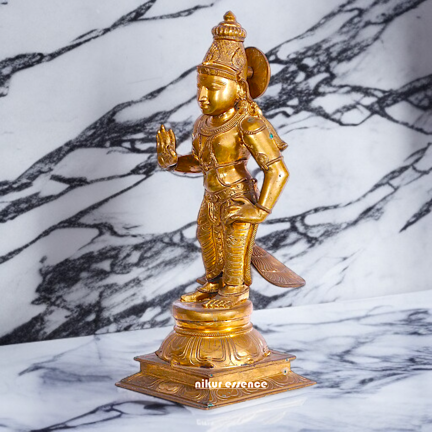 Panchaloha Murugan Kartikeya Blessing with peacock Idol- 27 Inches Nikuressence