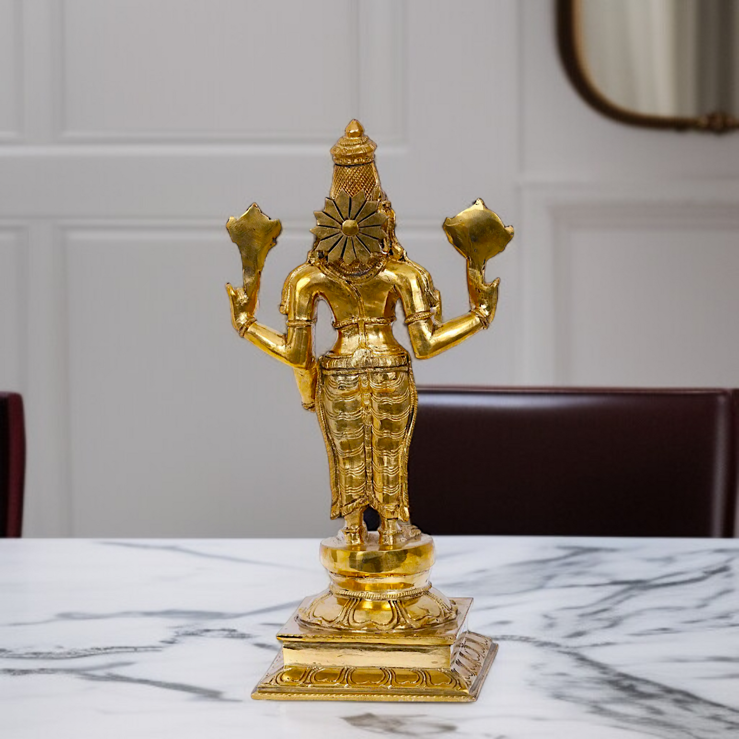 Vishnu Bhagwan with four Armed Panchaloha Idol- 13 Inches Nikuressence